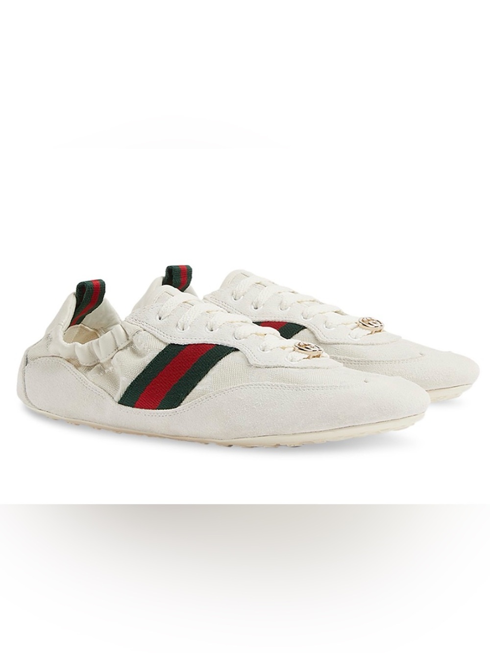 Gucci Women’s Shift Sneakers Off White Suede Size EU 40